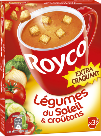 Royco - Gamme Les Extra Craquant - Légumes du Soleil & croûtons Royco - Gamme Les Extra Craquant - Légumes du Soleil & croûtons
