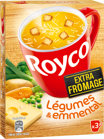 Royco - Gamme Les Extra Fromage - Légumes & Emmental Royco - Gamme Les Extra Fromage - Légumes & Emmental