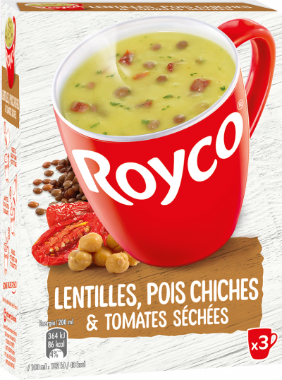 Royco - Gamme Les Graines et Légumineuses - Lentilles, Pois chiches & Tomates séchées