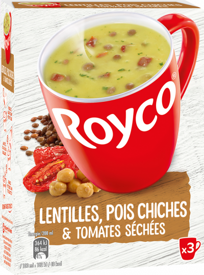Royco - Gamme Les Graines et Légumineuses - Lentilles, Pois chiches & Tomates séchées Royco - Gamme Les Graines et Légumineuses - Lentilles, Pois chiches & Tomates séchées