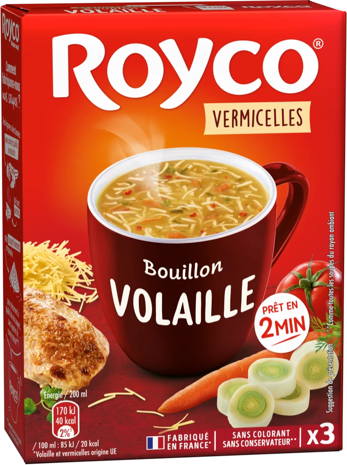 LOT DE 5 - ROYCO - Soupe Minute Soup Bouillon De Volaille et